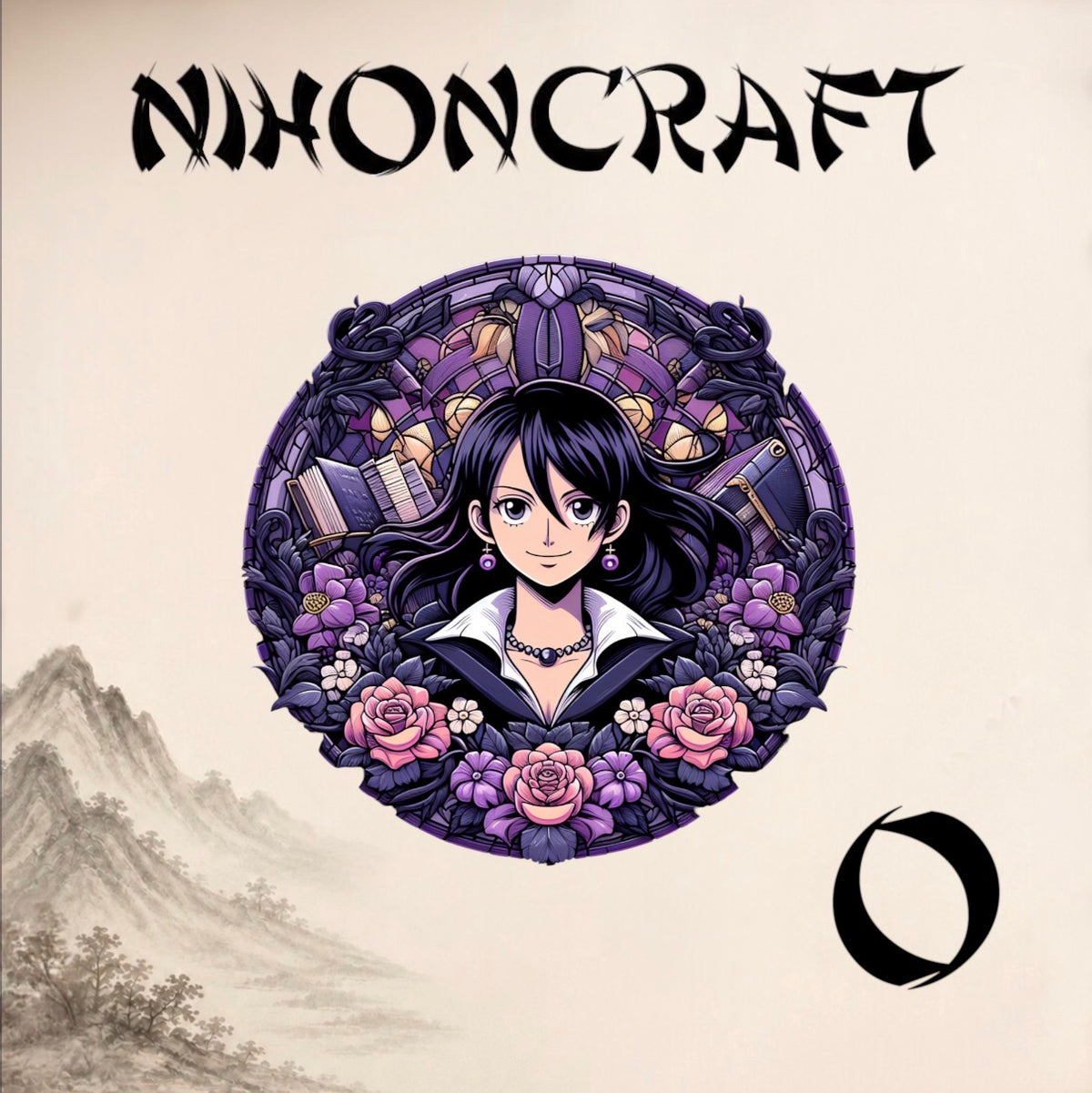 One Piece Anime-Schlüsselanhänger mit Nico Robin und buntem Buntglas-Motiv