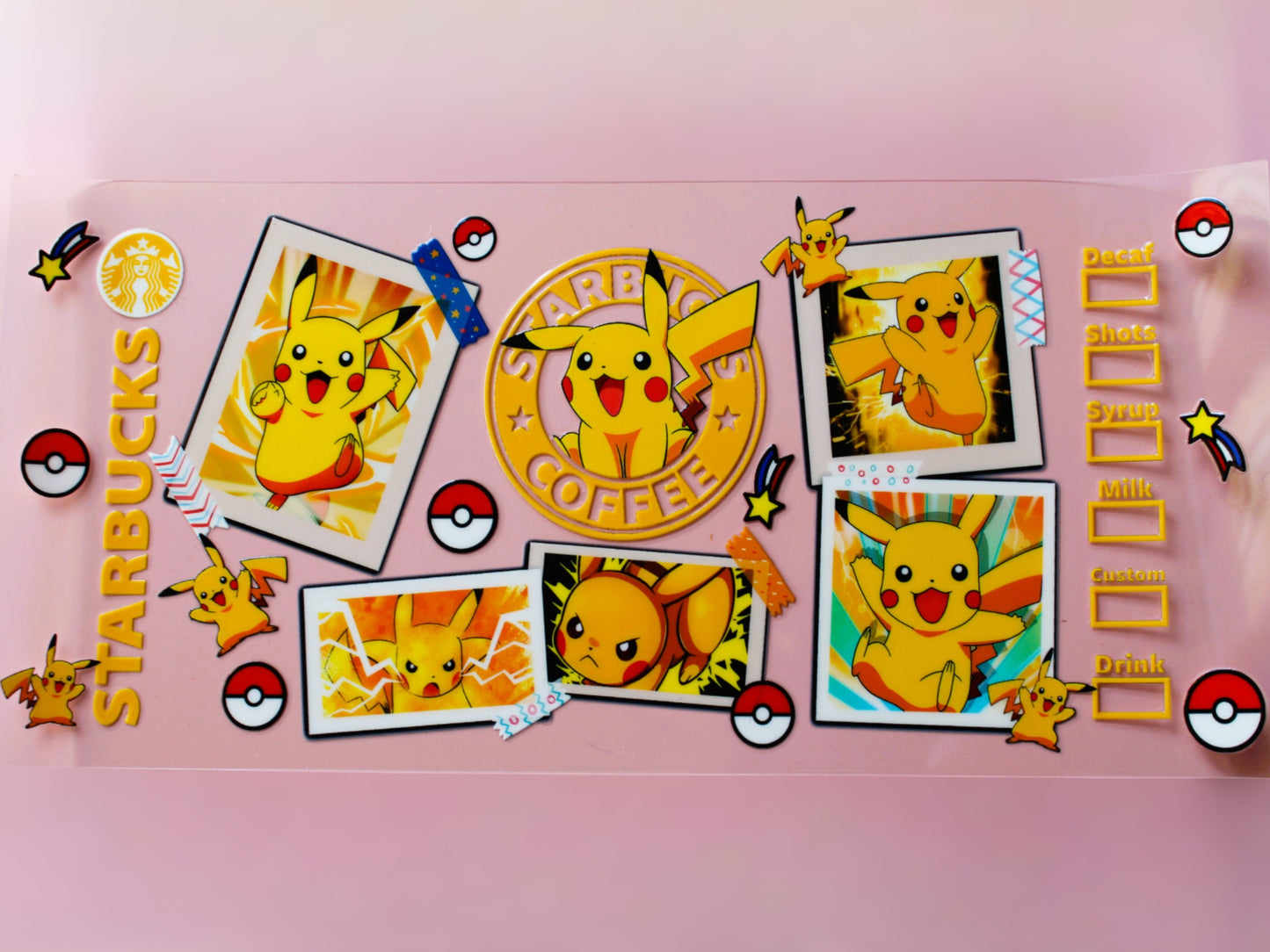 Pokemon Trinkglas mit Holzdeckel und Strohhalm