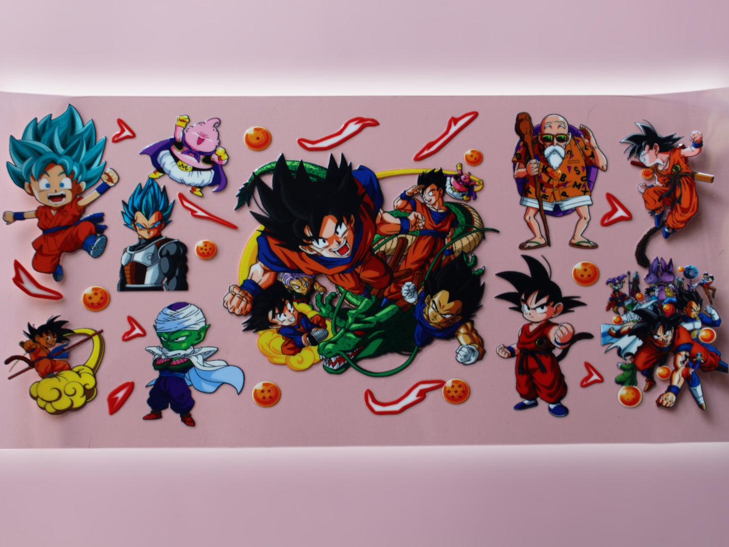 Trinkglas mit Bambus Deckel und Glasstrohhalm | Anime Trinkglas | Dragon Ball Trinkglas | Dragon Ball Z | Son Goku | Becher | 560ml | 18 uz.