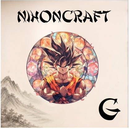 Dragon Ball Anime-Schlüsselanhänger mit Son-Goku und buntem Buntglas-Motiv