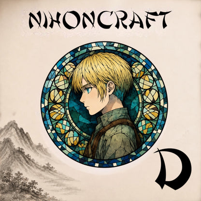 Attack on Titan Anime-Schlüsselanhänger mit Armin Arlert und buntem Buntglas-Motiv