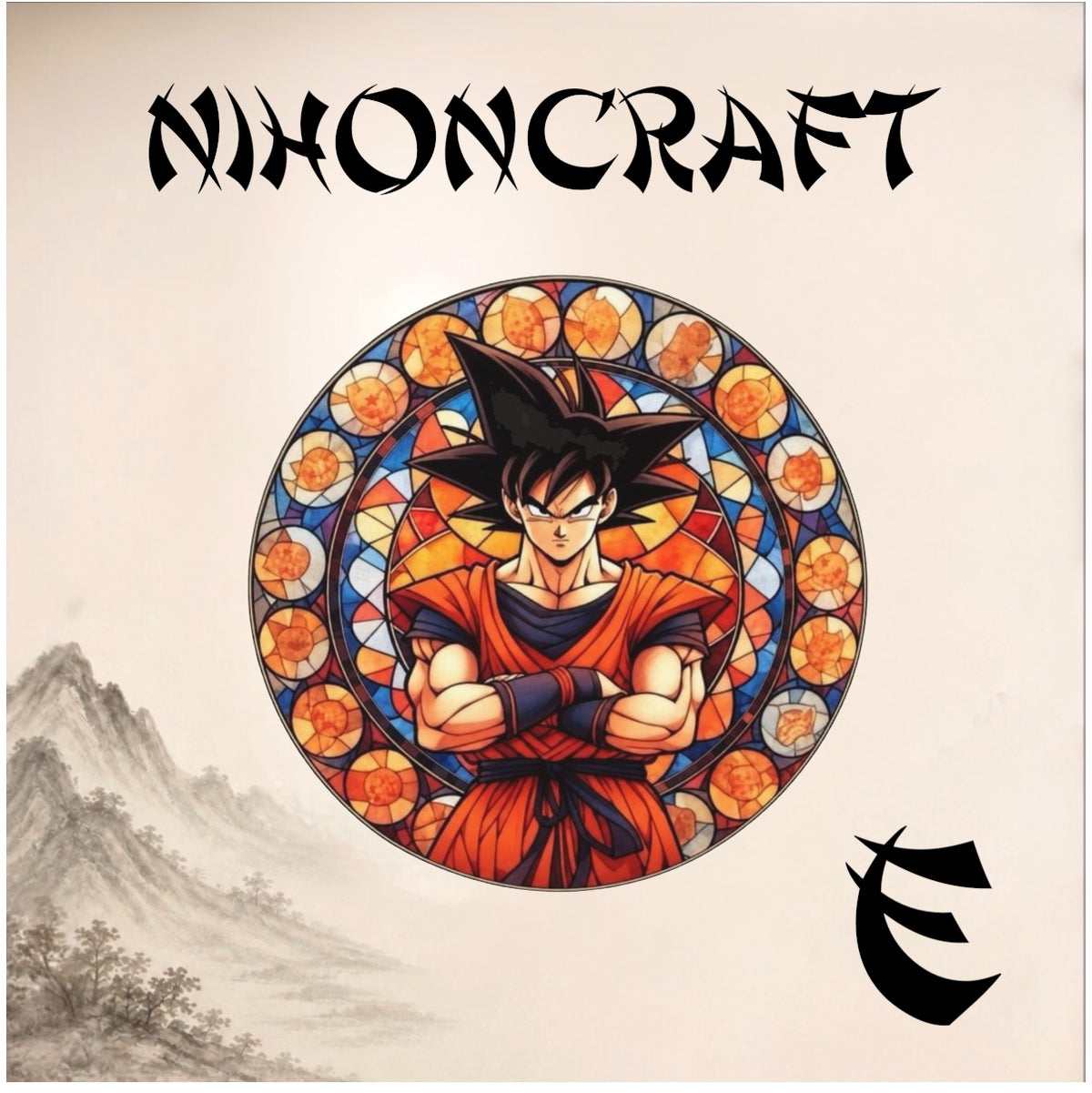 Dragon Ball Anime-Schlüsselanhänger mit Son-Goku und buntem Buntglas-Motiv