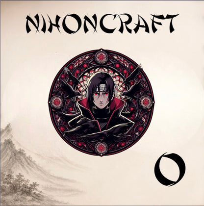 Naruto Anime-Schlüsselanhänger mit Itachi Uchiha und buntem Buntglas-Motiv