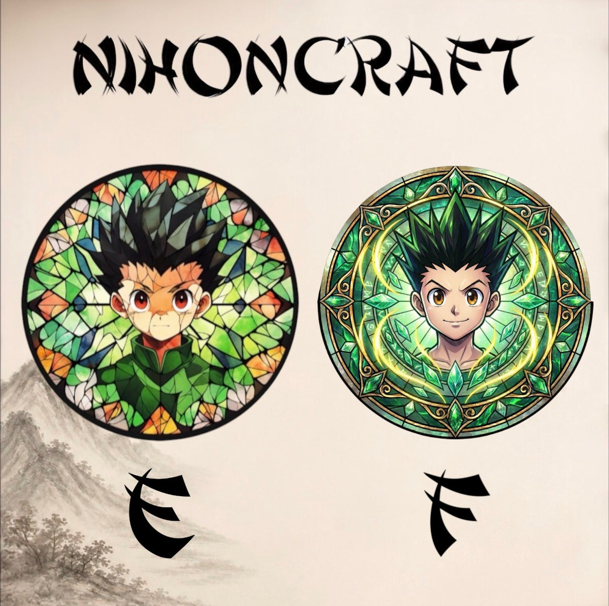 Hunter x Hunter Anime-Schlüsselanhänger mit Gon Freecs und buntem Buntglas-Motiv