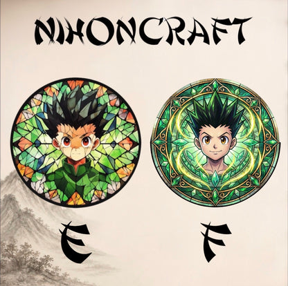 Hunter x Hunter Anime-Schlüsselanhänger mit Gon Freecs und buntem Buntglas-Motiv