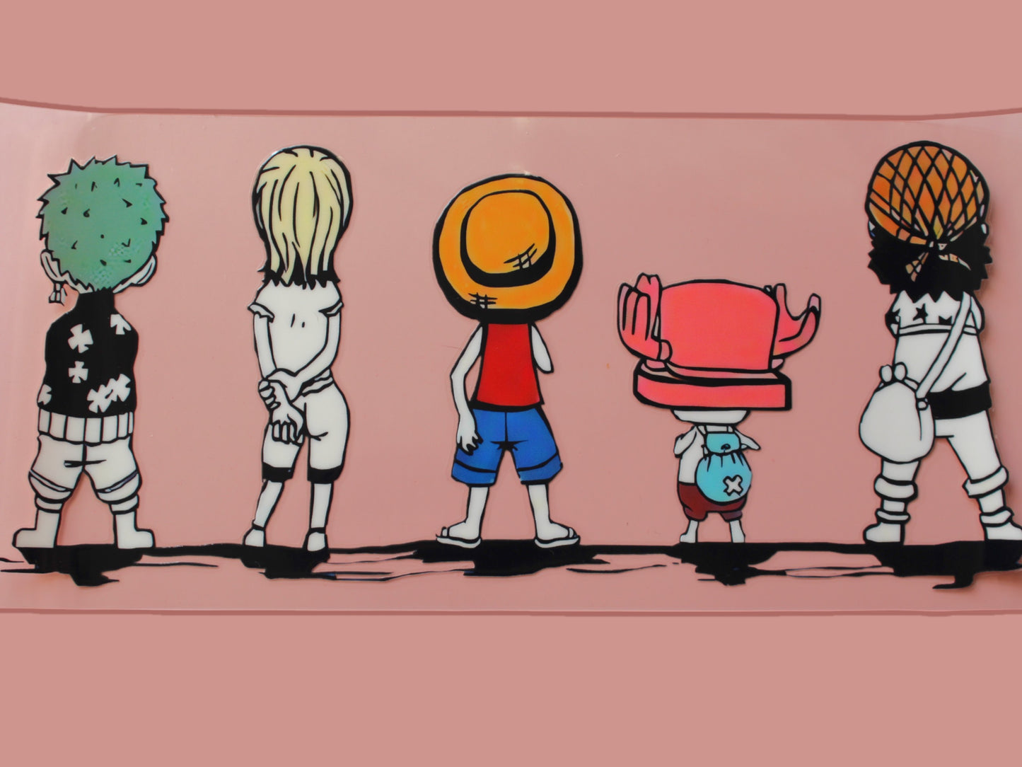 Trinkglas mit Bambus Deckel und Glasstrohhalm | Anime Trinkglas | One Piece Trinkglas | Trinkbecher | Zorro | Ruffy | Klar | 560ml | 18 uz.