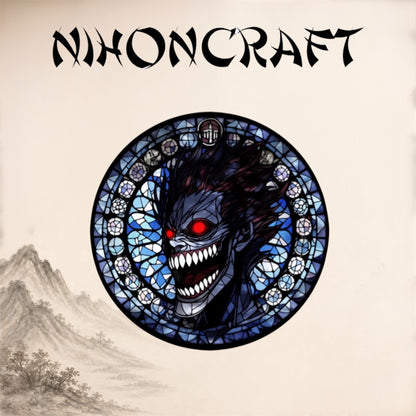 Death Note Anime-Schlüsselanhänger mit Ryuk und buntem Buntglas-Motiv