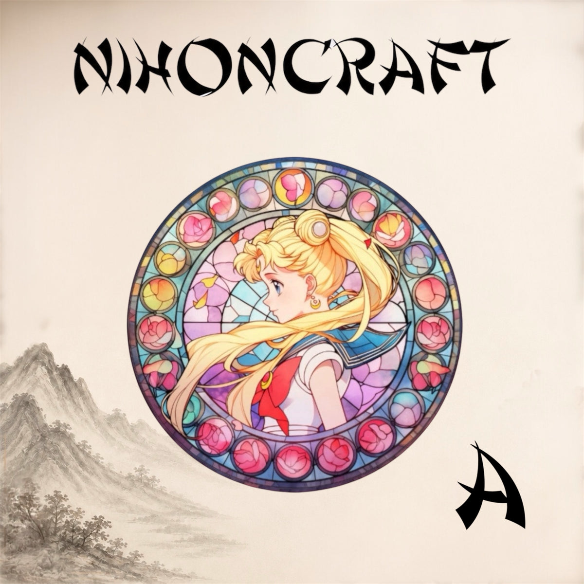Sailor Moon Anime-Schlüsselanhänger mit buntem Buntglas-Motiv