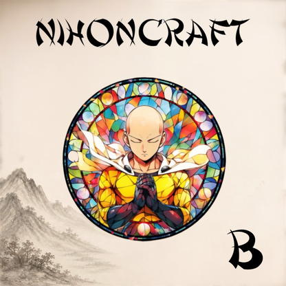 One Punch Man Anime-Schlüsselanhänger mit Saitama und buntem Buntglas-Motiv
