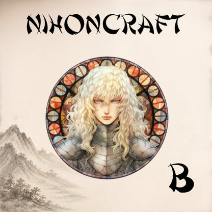 Berserk Anime-Schlüsselanhänger mit Griffith und buntem Buntglas-Motiv
