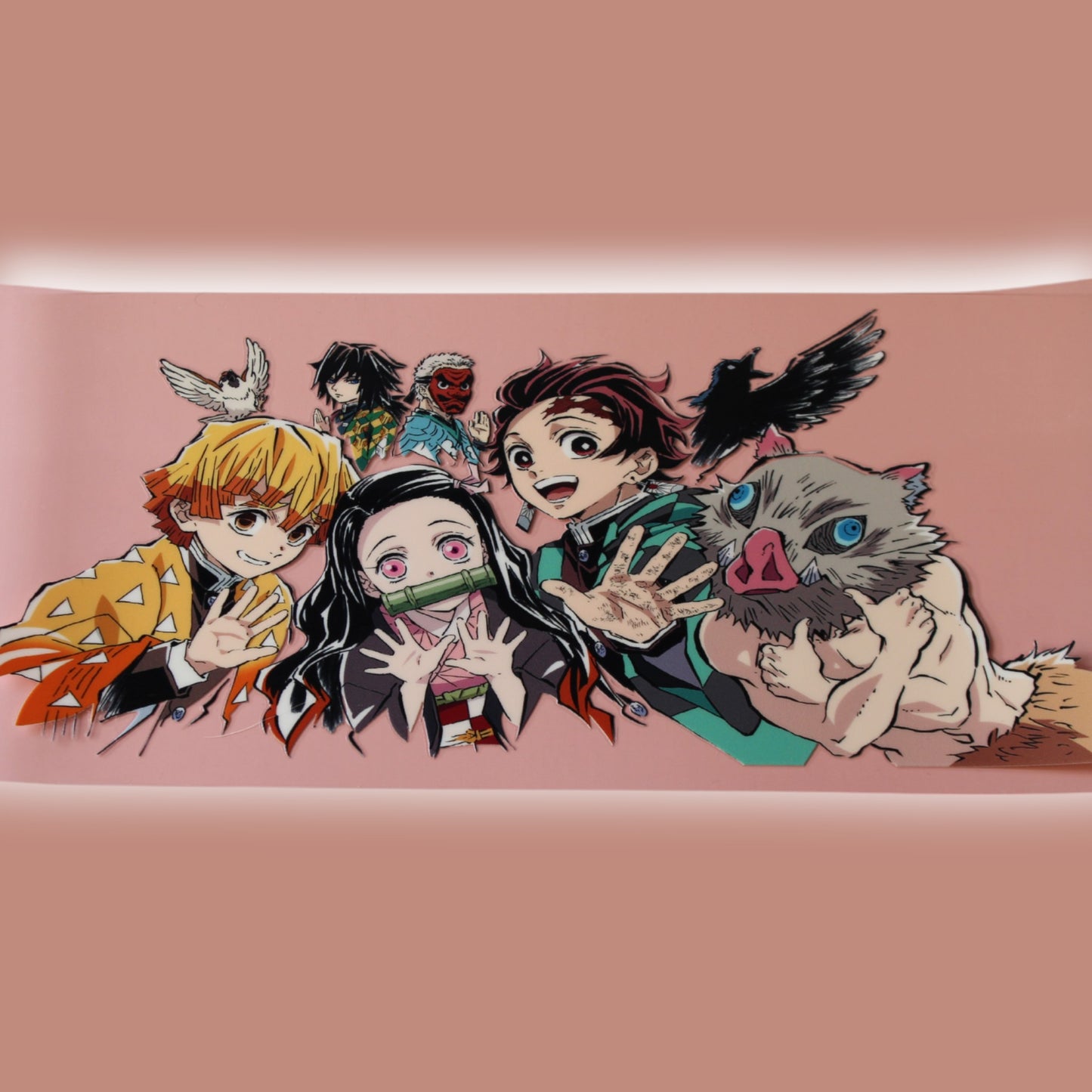 Trinkglas mit Bambus Deckel und Glasstrohhalm | Anime Trinkglas |  Demon Slayer Trinkglas | Trinkbecher | Nezuko| Tanjiro | 560ml | 18 uz.