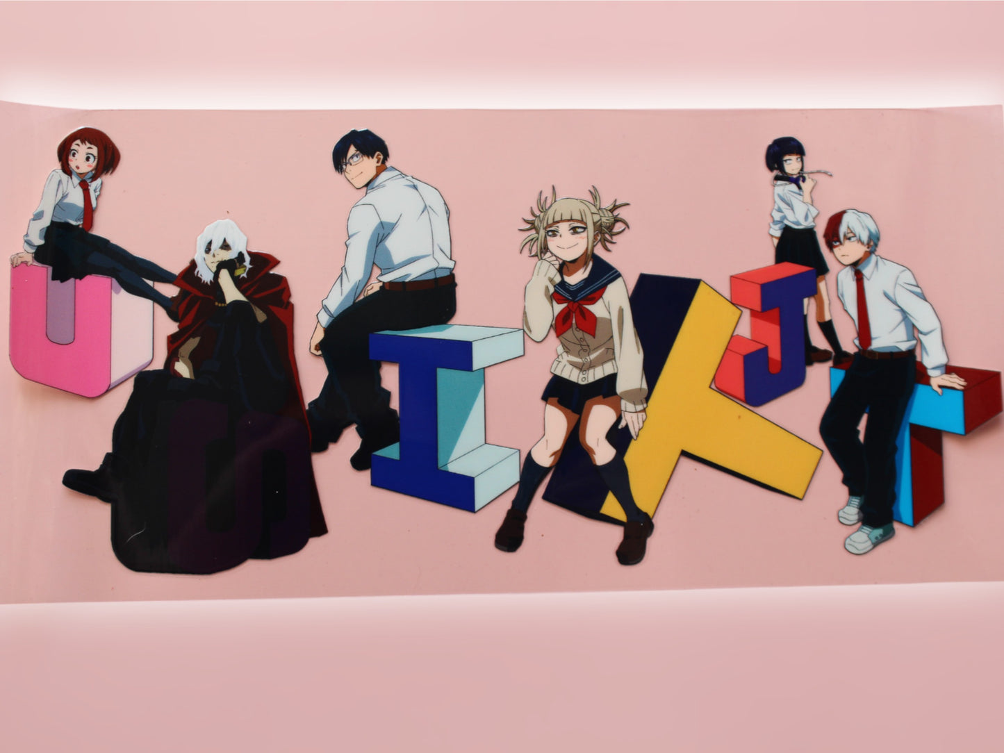 Trinkglas mit Bambus Deckel und Glasstrohhalm | Anime Trinkglas | My Hero Academia Trinkglas | Dabi | Midoriya |Trinkbecher| 560ml| 18 uz.