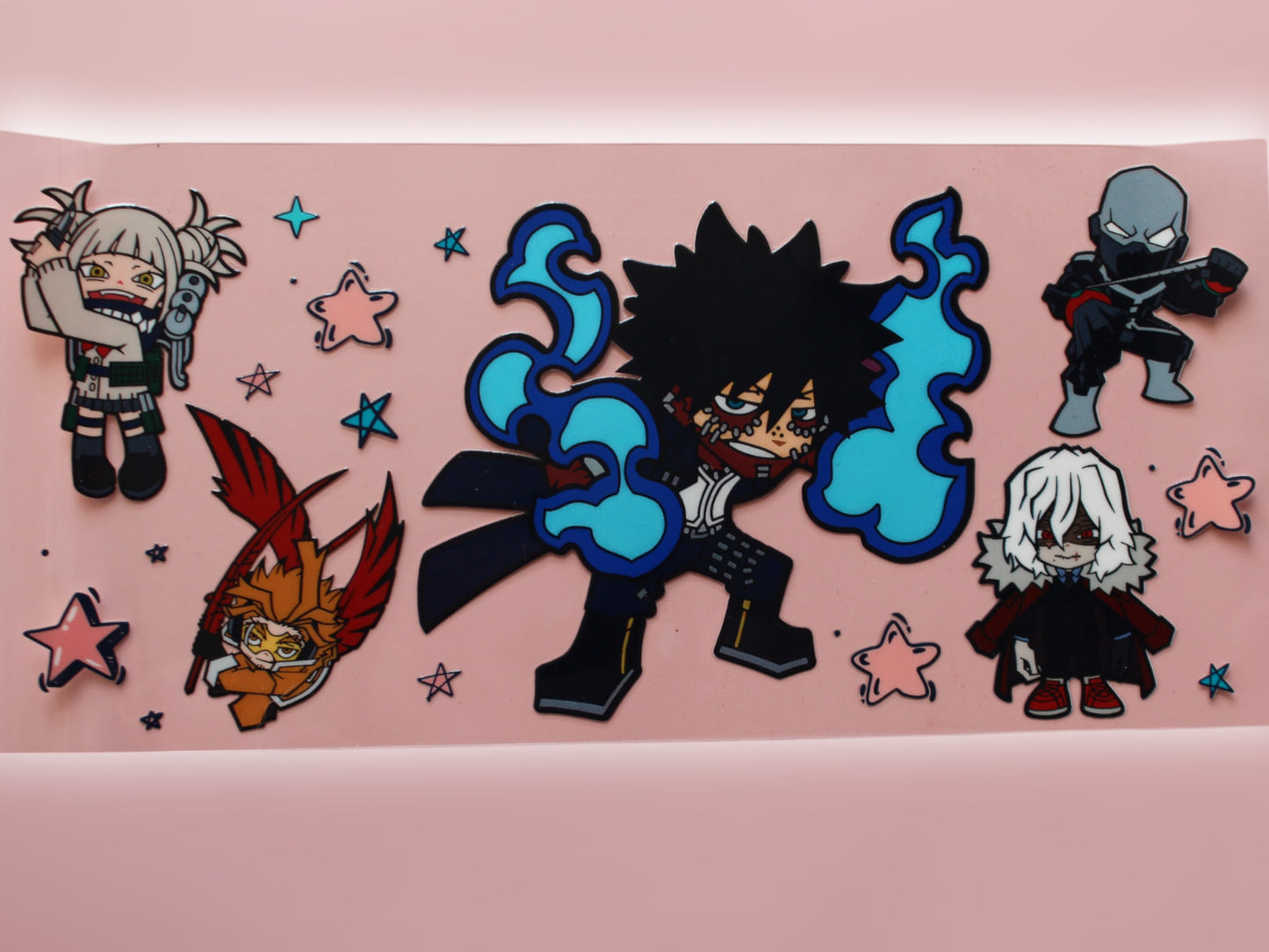Trinkglas mit Bambus Deckel und Glasstrohhalm | Anime Trinkglas | My Hero Academia Trinkglas | Dabi | Midoriya |Trinkbecher| 560ml| 18 uz.